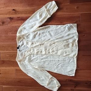 Zac & Rachel Pale Yellow 3/4 Sleeve Blouse - Size S